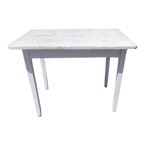 19thc Original White Painted Farm Table