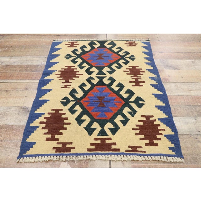 Textile Vintage Persian Shiraz Kilim Rug - 02'08 X 03'06 For Sale - Image 7 of 9