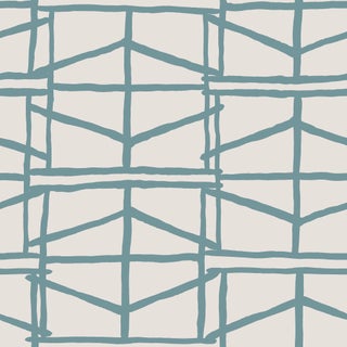 Sample - Abacus Wallpaper by Susan Hable in Blue For Sale