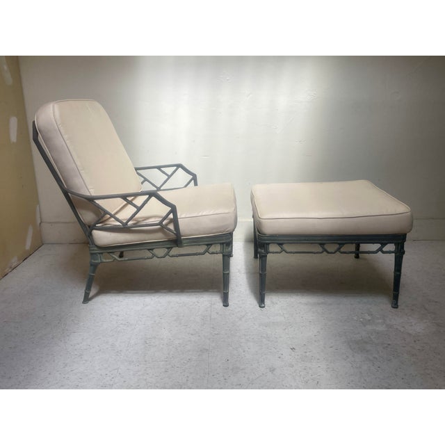 Vintage Lounge Chairs and Ottoman Set of 3 Pieces - Attributed to Brown Jordan Calcutta For Sale - Image 9 of 10
