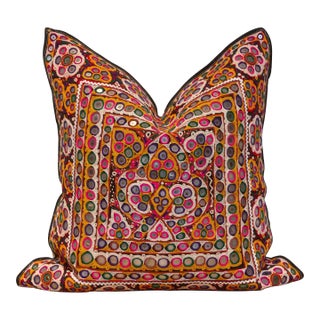 Gui Rajasthani Embroidered Decorative Pillow For Sale