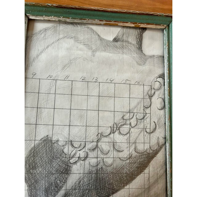 Realism Vintage Bell Pepper Study Pencil Drawing, 1980s For Sale - Image 3 of 13