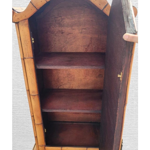 Traditional Vintage Bamboo Pagoda 3 Shelf Palm Beach Regency Style Boho Storage Cabinet For Sale - Image 3 of 10