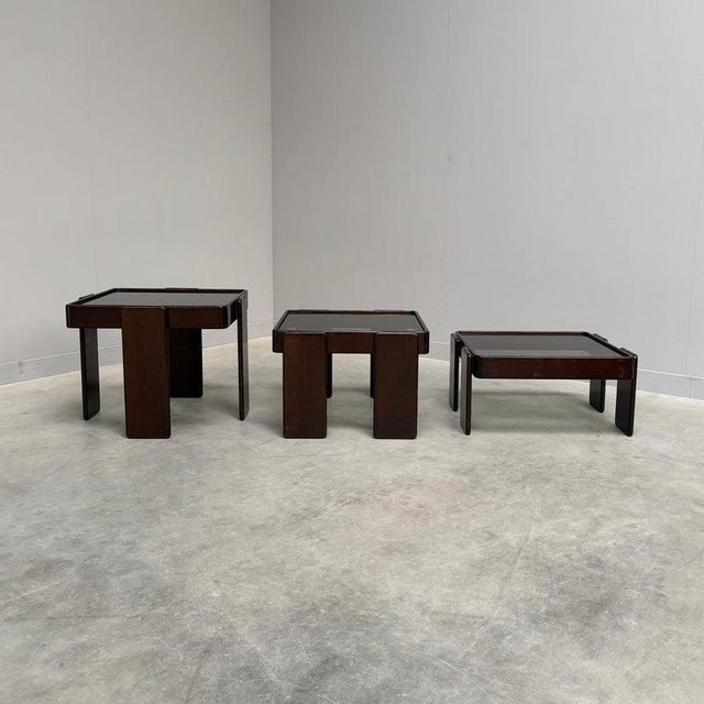 Vintage Cassina Nesting Tables by Gianfranco Frattini, Italy 1960s, Set of 3 For Sale - Image 6 of 13