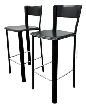 Frag for Design Within Reach Vintage Italian Leather Barstools, Pair