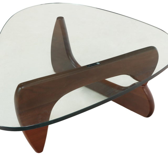 Mid-Century Modern Walnut and Glass Top Coffee Table by Noguchi for Herman Miller For Sale - Image 3 of 5