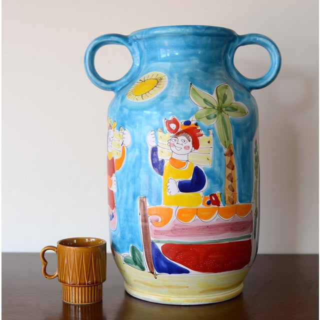 Mid Century Italian La Musa Handled Ceramic Vessel For Sale - Image 11 of 11