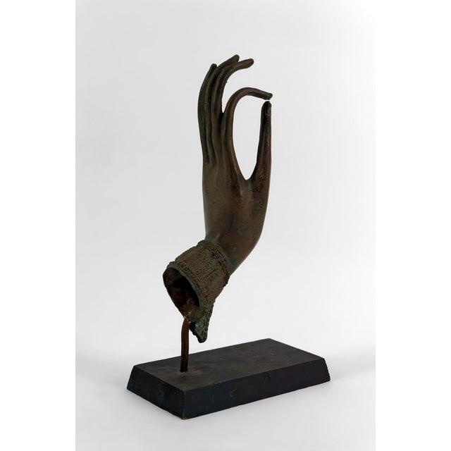 Thai Artist, Buddha Hand Mounted on Base, 20th Century, Bronze For Sale - Image 5 of 9