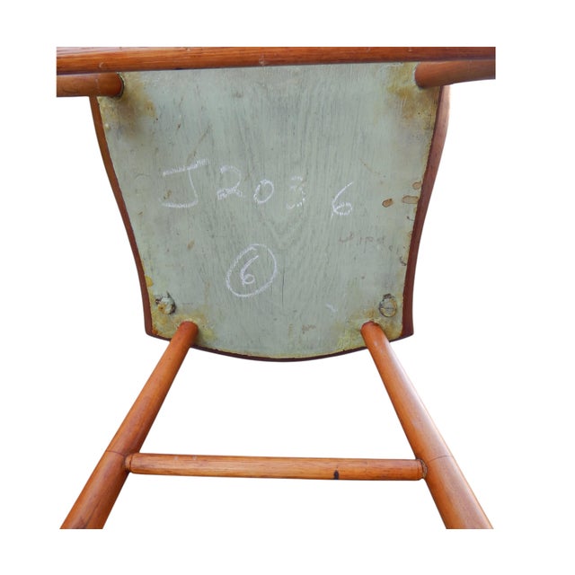 Brown Mid 1800's Hardwood Plank Bottom Primitive Farmhouse Chairs - A Set of Six For Sale - Image 8 of 10