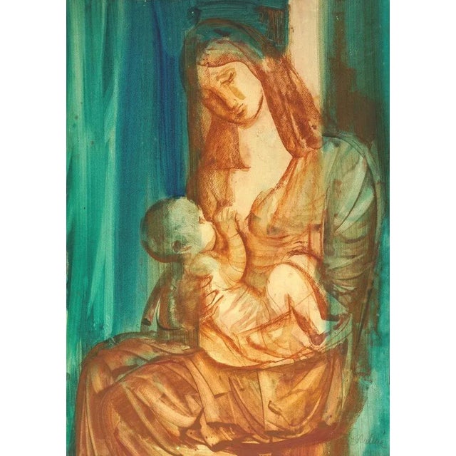 Madonna with baby. Paper, watercolor, 85,5x62,5 cm dzemma lia skulme (born 1925 20 ix - 2019) skulme graduated from the...
