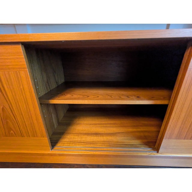 Wood Mid-Century Danish Modern Teak Sideboard & Hutch by Clausen & Son, Attributed For Sale - Image 7 of 18