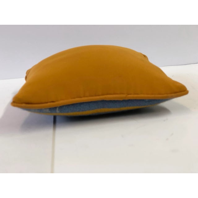 Vintage Fleur-De-Lis Petite Needlepoint Pillow For Sale - Image 9 of 10