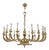 Italian Neoclassical Style 20-Light Brass Chandelier, 1950s For Sale