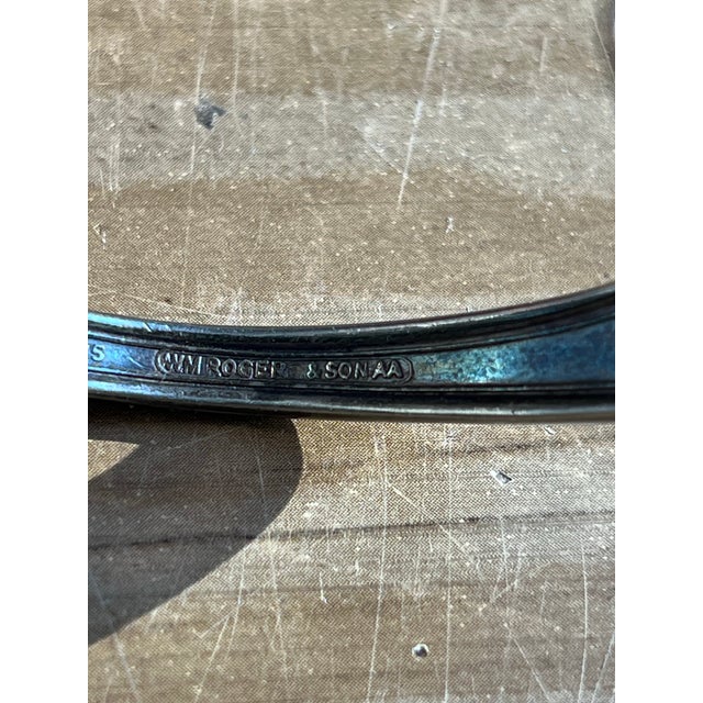 Silver Small Vintage Roger and Sonaa Silver Wrist Cuff With Stone For Sale - Image 8 of 12