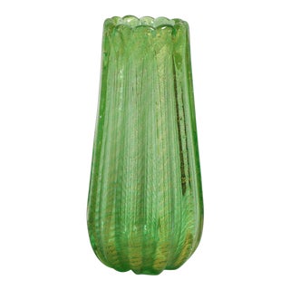 Barovier e Toso Cordonato D' Oro Murano Art Glass Vase For Sale