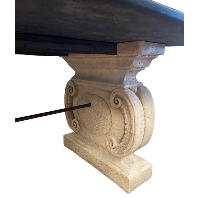 1980s Massive Italian Pietra Dura Dining Table With Stone Bases, C. 1980s For Sale - Image 5 of 9