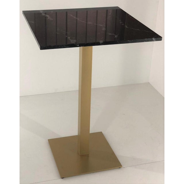 New Bistro High Table in Gilded Wrought Iron With Black Marble Top For Sale - Image 6 of 7