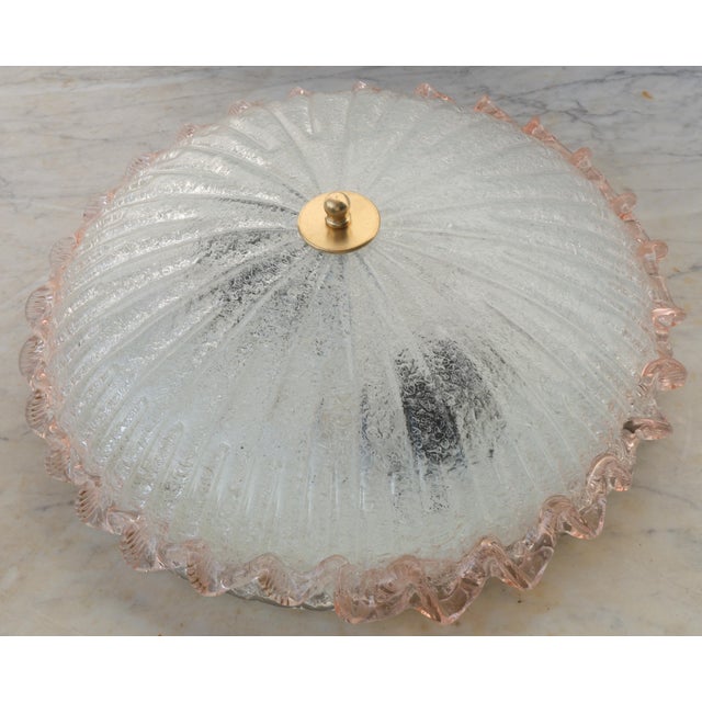 Glass 1970s Miss Pink Italian Murano Glass Ceiling Fixture, Murano For Sale - Image 7 of 11