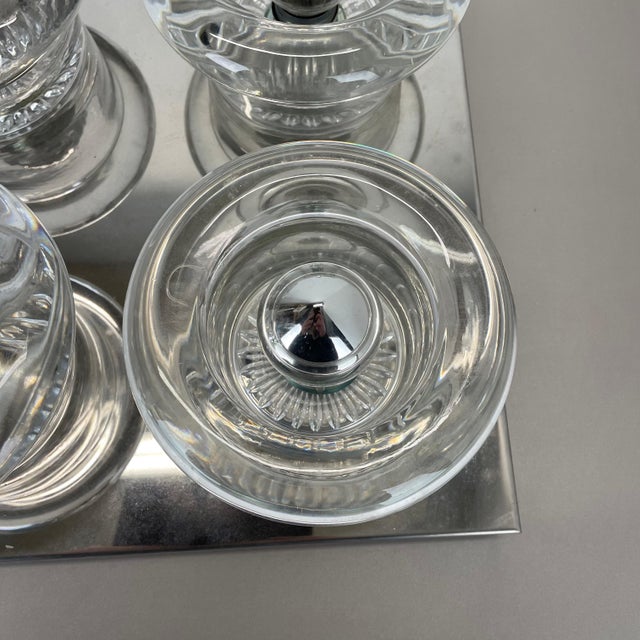 Metal Chrome Glass Wall Sconce, 1970s For Sale - Image 11 of 18