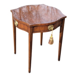 Drexel Hepplewhite Style Mahogany Side Table Circa 1980 For Sale