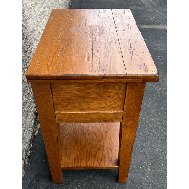 Broyhill Attic Heirlooms Farmhouse Oak Side Table For Sale - Image 10 of 12