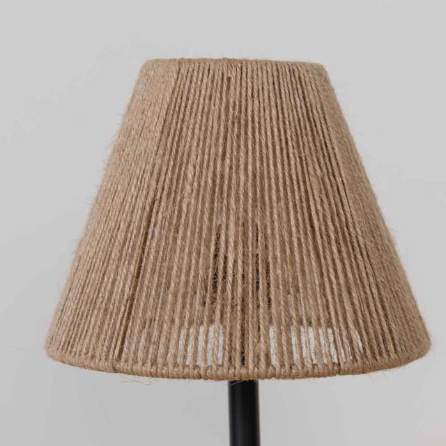 Metal Panoplie Petite Iron Tripod Lamp, Rope Shade For Sale - Image 7 of 10