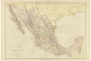 Antique Map of Mexico, 1882