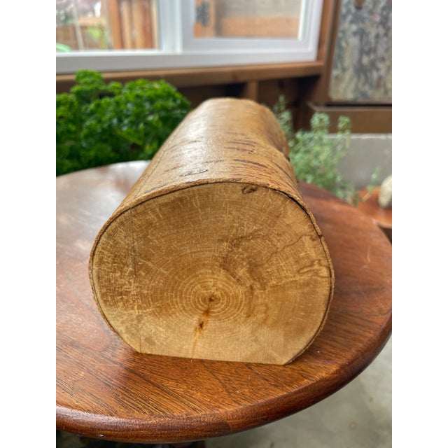 Camel Vintage Rustic Natural Log Jewelry Box For Sale - Image 8 of 10