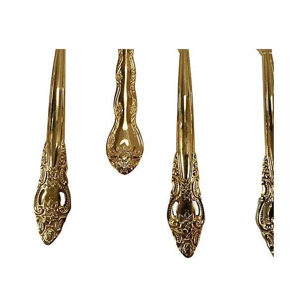 Shabby Chic Vintage Baroque Style Gold Spoons - Set of 6 For Sale - Image 3 of 5