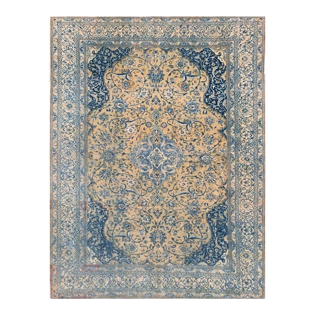 1950s Old Vintage Persian Sarouk Area Rug 7x10 For Sale