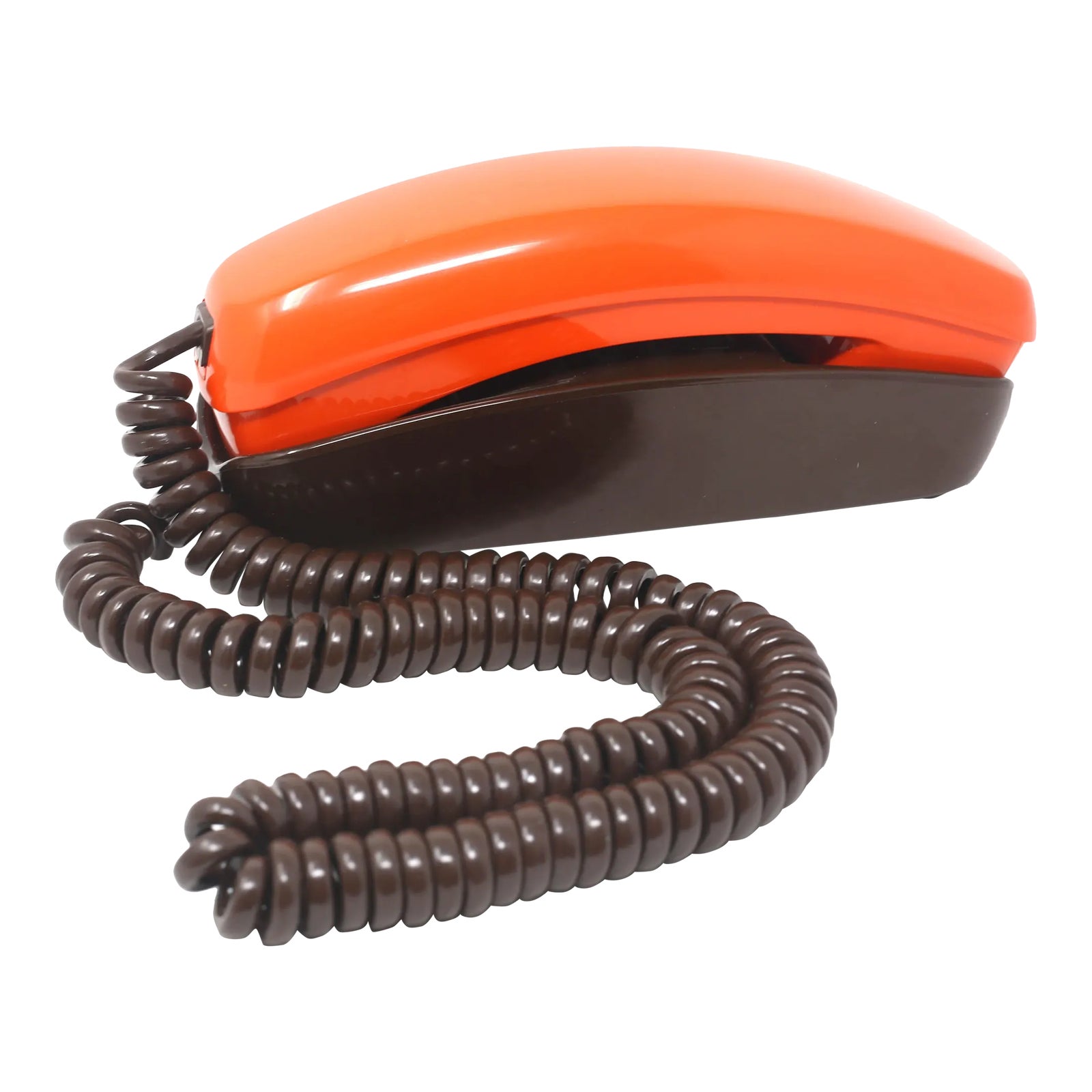Vintage Orange and Brown Touch-Tone Telephone | Chairish
