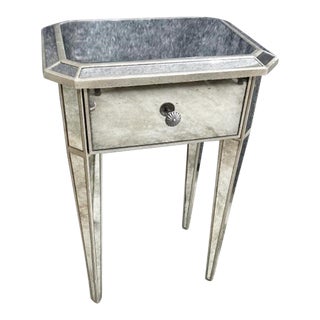 1990s Mirrored Night Table End Table For Sale