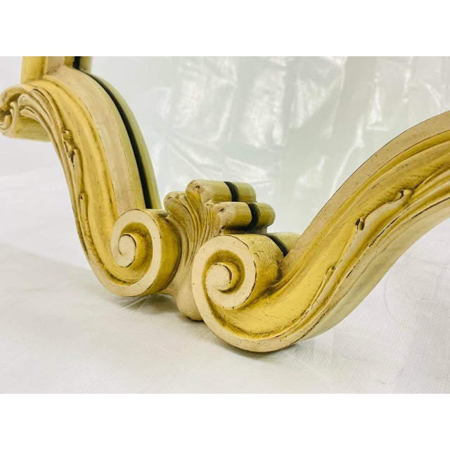 Cream 1940s Carved Giltwood Wall Mirror, Rococo Revival For Sale - Image 8 of 18