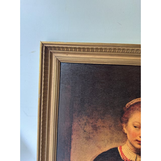 English 1970s Antique English Woman Print in Gold Frame For Sale - Image 3 of 9