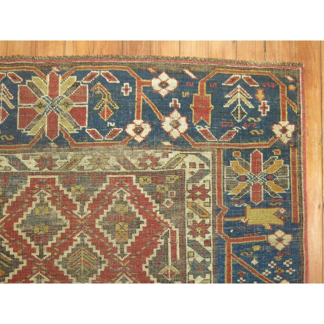 19th Century Rustic Caucasian Tribal Throw Rug - 3'9" x 4'11" For Sale - Image 4 of 18
