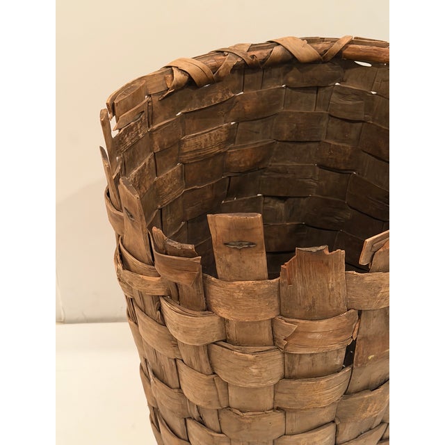 Wood Monumental Woven Antique Basket For Sale - Image 7 of 15