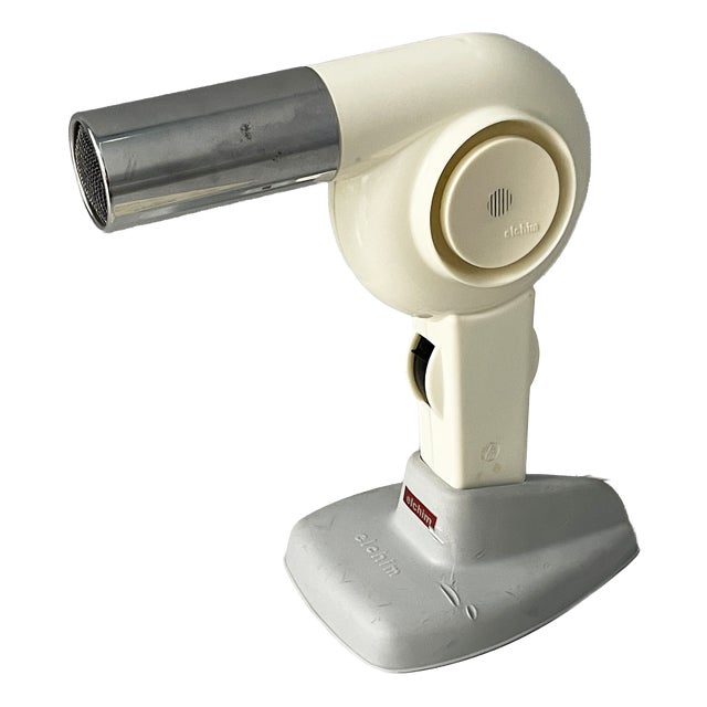 Italian Modern White Plastic and Metal Hair Dryer by Elchim, 1970s For Sale