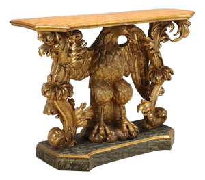Baroque Console Table in Carved and Gilded Wood