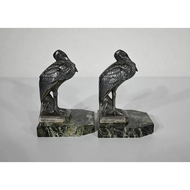 Art Deco Heron Bookends by Maurice Frécourt, 1920s, Set of 2 For Sale - Image 4 of 13