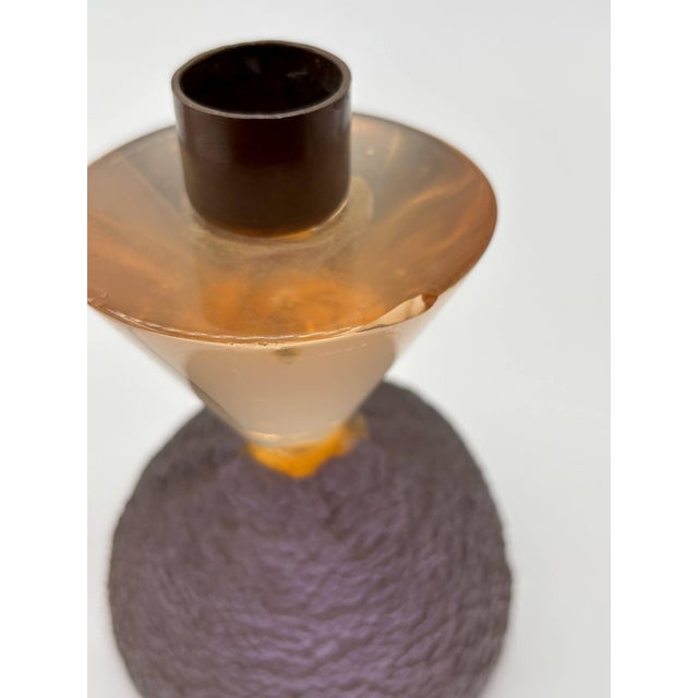 Metal Vintage Art Deco Resin Candlestick Holders For Sale - Image 7 of 9