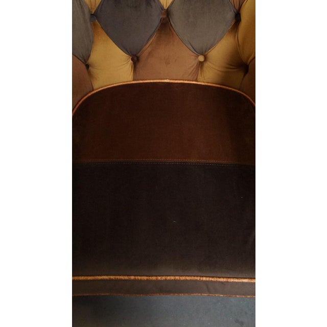 Beige English Chesterfield Club Chairs, Set of 4 For Sale - Image 8 of 17