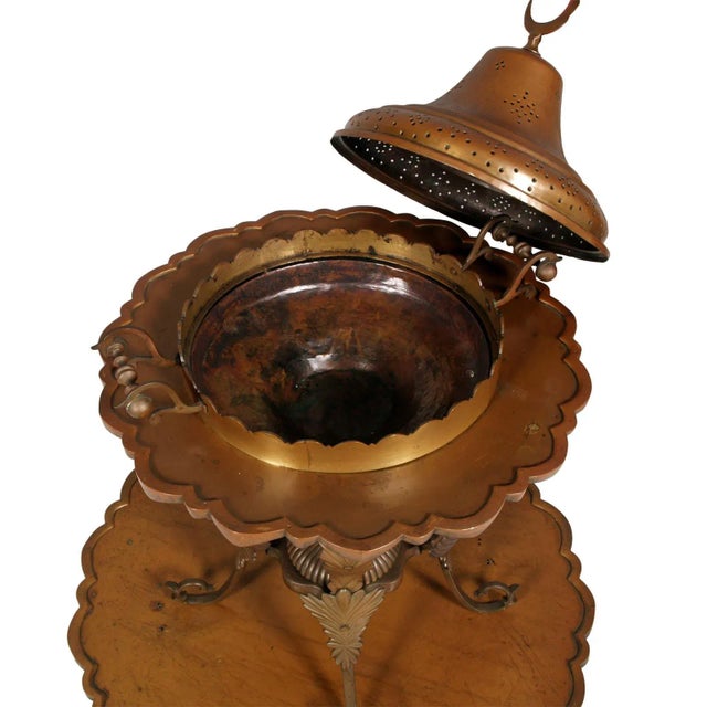 Antique Embossed Brass & Bronze Heating Brazier For Sale - Image 3 of 10