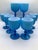 A gorgeous set of 8 vintage 60s turquoise/white cased glass Carlo Moretti hand blown wine glasses/water goblets. They...