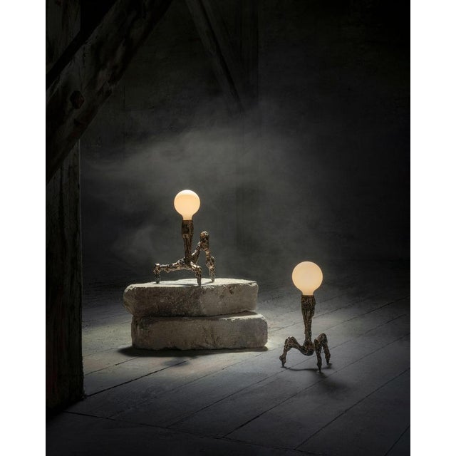 Sweet Thing Small Lamp in Patinated Cast Bronze by William Guillon For Sale - Image 14 of 18