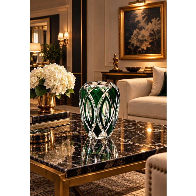 1930s Val Saint Lambert Cut Crystal Vase For Sale - Image 4 of 8