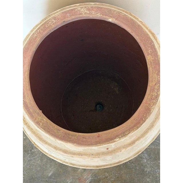 Vintage Barrel Form Terracotta Planter - Ribbed Olive Jar For Sale - Image 11 of 11
