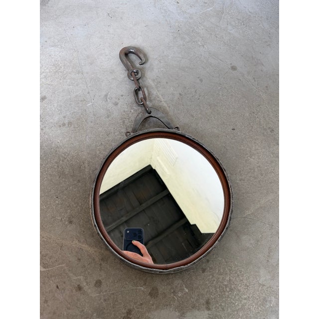 Brutalist Metal and Chain Mirror, 1950s For Sale - Image 13 of 18