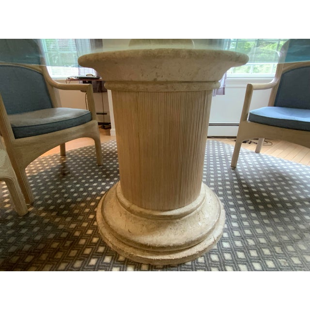 20th Century Glass Top Dining Table and Four Arm Chairs For Sale In New York - Image 6 of 12