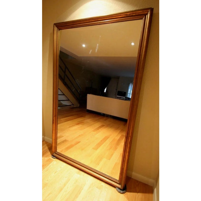 English gilt wood mirror - 1980's - originally custom made for hanging over a mantle / fireplace. Overall dimensions: 43 x...
