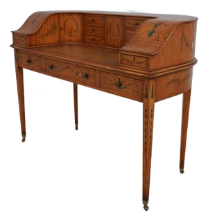 English Adams Decorated Satinwood Carlton House Desk